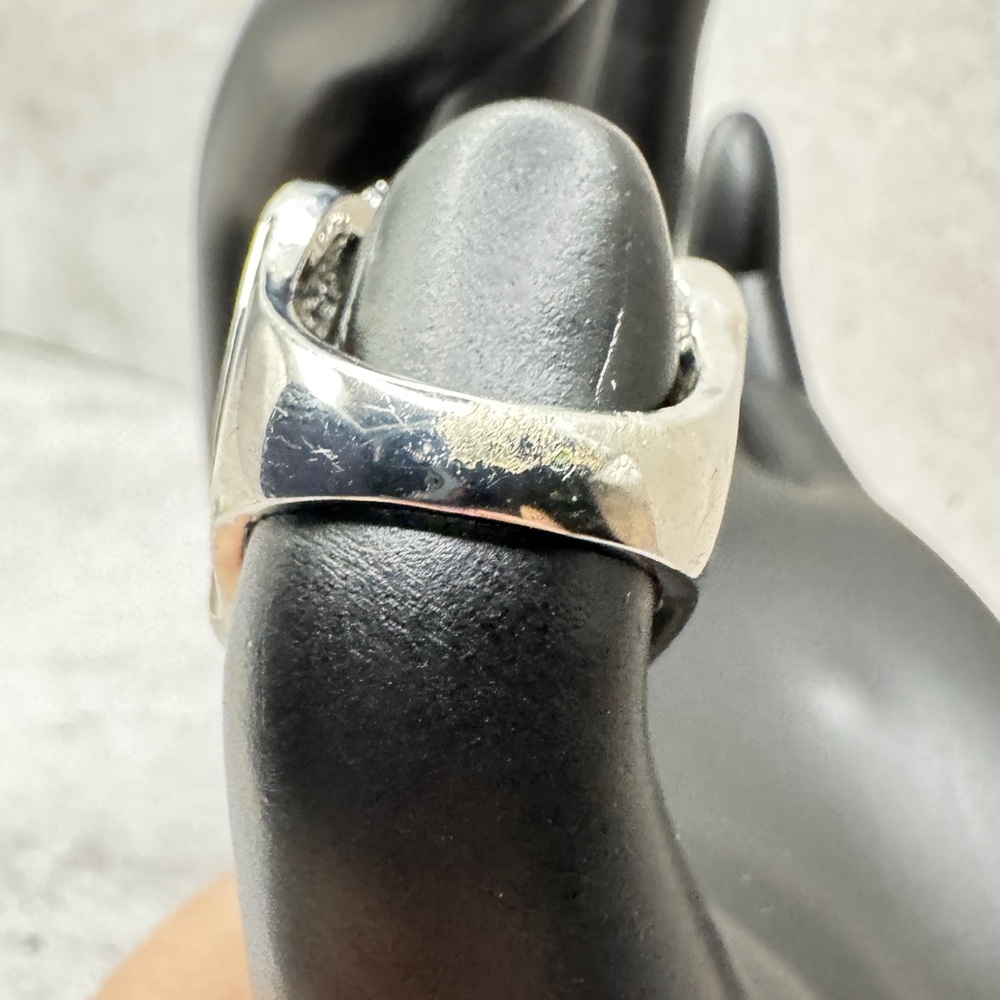 Butterfly Statement Ring Silver Tone Multi Stone … - image 2